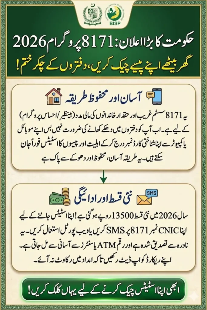 8171 CNIC Check Online 2026: Complete Guide to BISP Eligibility, Payments, Registration & Tracking Portal