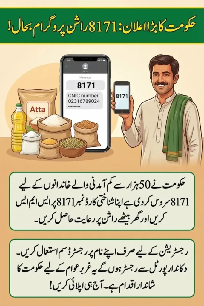 8171 Ehsaas Rashan Riayat Program Registration Restored for Low-Income Families